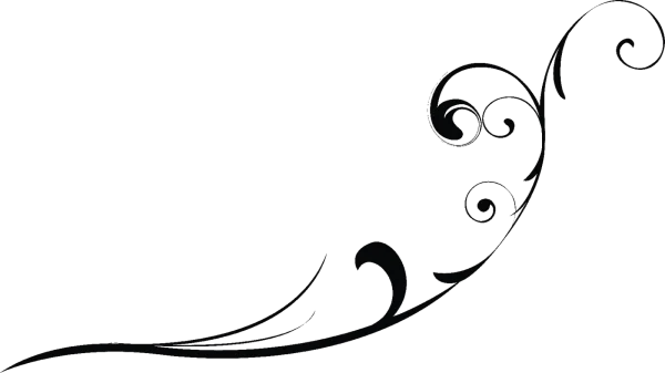 Elegant Black Flourish Corner PNG Transparent