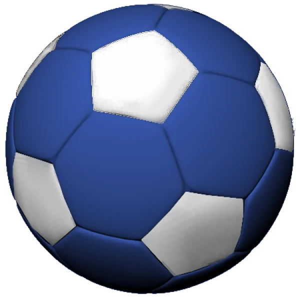 Blue and White Soccer Ball PNG Transparent Background