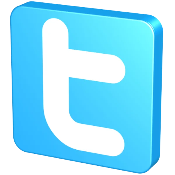 3D Twitter 't' Logo Transparent PNG