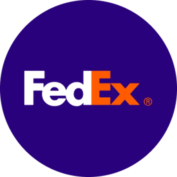 FedEx Logo on Purple Circle PNG Transparent