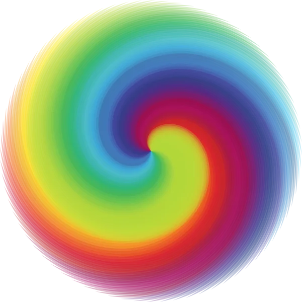 Vibrant Rainbow Spiral Swirl PNG