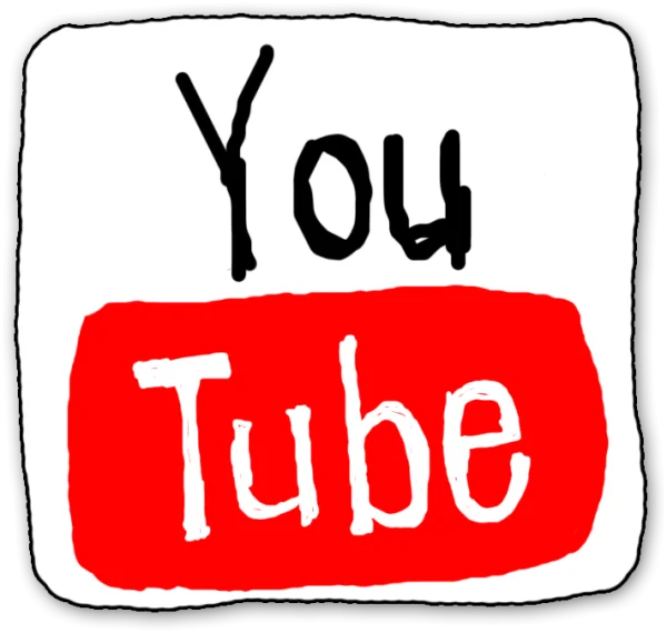 Hand-Drawn YouTube Logo PNG Transparent Background