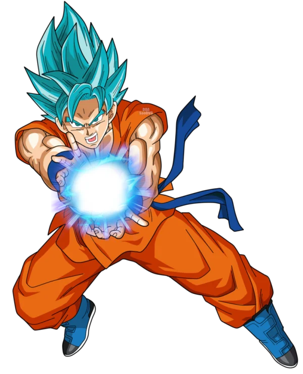 Goku Super Saiyan Blue Charging Ki Blast PNG