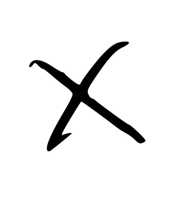 Hand Drawn X Mark PNG Transparent Background