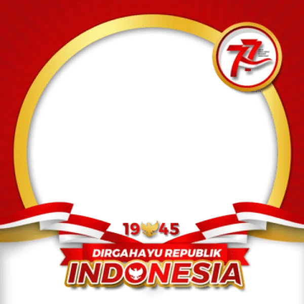 Indonesian Independence Day 77th Anniversary Twibbon Frame PNG