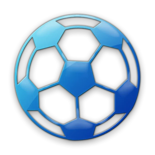 Blue Glossy Soccer Ball Icon PNG Transparent
