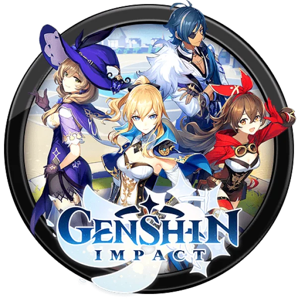 Genshin Impact Logo with Characters PNG Transparent