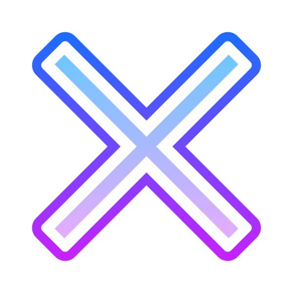 Gradient Blue Purple X Mark Icon PNG