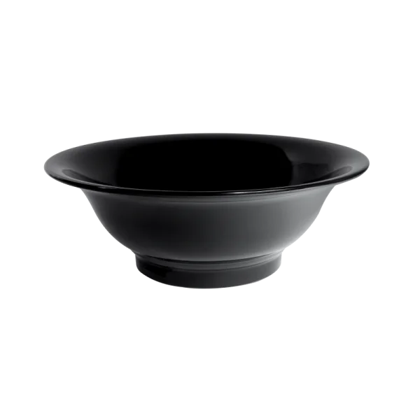 Glossy Black Ceramic Bowl PNG Transparent Background