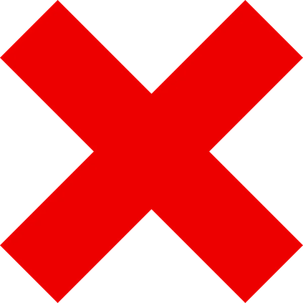 Red X Mark PNG Transparent Background