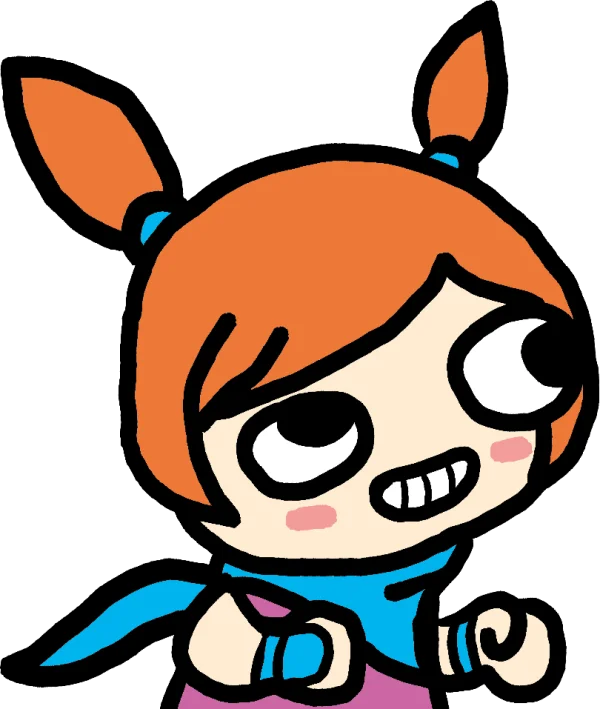 Cute Cartoon Girl with Pigtails Transparent PNG
