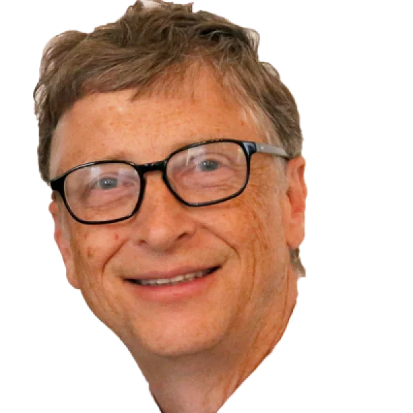 Smiling Bill Gates Headshot PNG