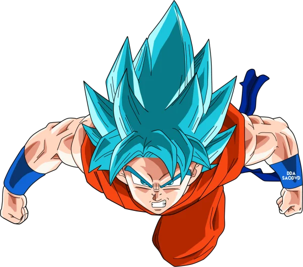 Goku Super Saiyan Blue Flying Pose PNG