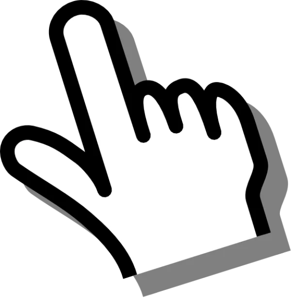 White Hand Click Cursor Icon PNG