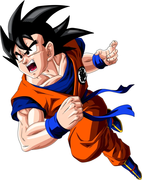 Goku Punching Action Pose PNG Transparent