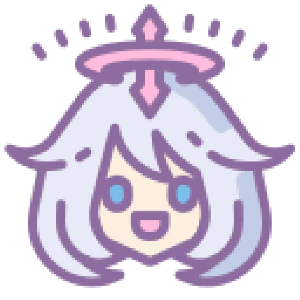 Smiling Chibi Character Head Icon with Halo PNG