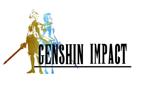 Genshin Impact Logo and Travelers PNG Transparent