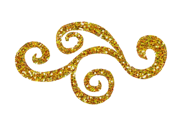 Golden Glitter Swirl Design PNG Transparent