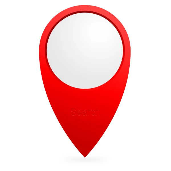 Red Search Location Pin Icon PNG