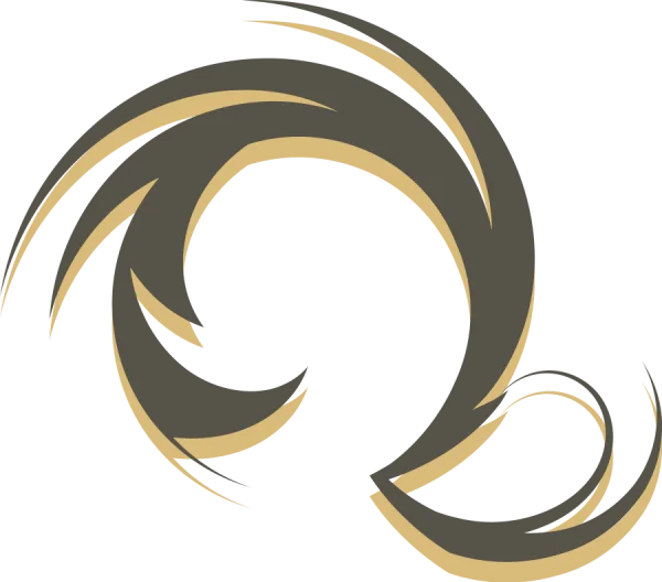 Dynamic Grey and Gold Abstract Swirl PNG