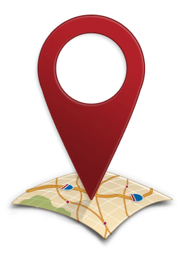 Red Location Pin on Map PNG Transparent Background