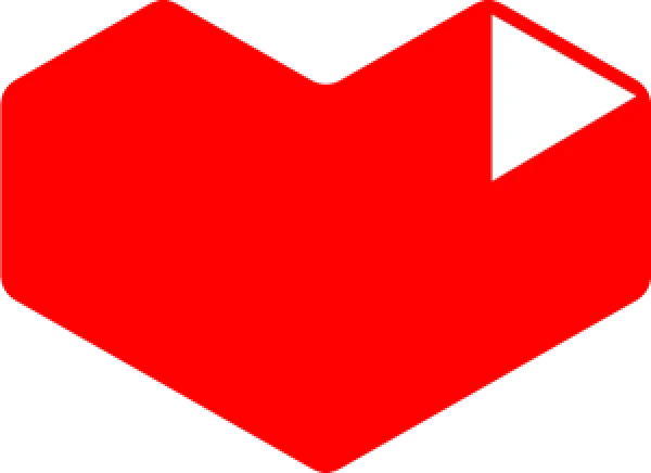 Red Heart Play Button Icon PNG