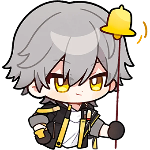 Chibi Anime Boy with Bell Sticker PNG Transparent Background