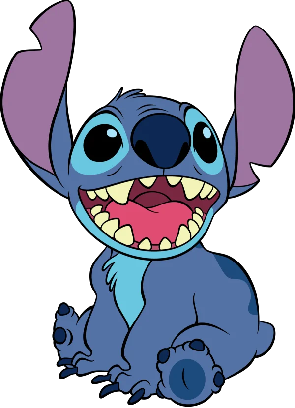 Stitch Character Happy Expression Transparent PNG