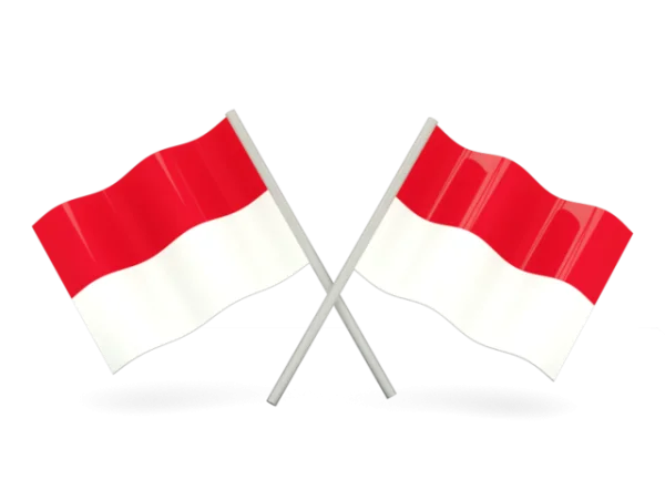 Crossed Red and White Flags PNG Transparent Background