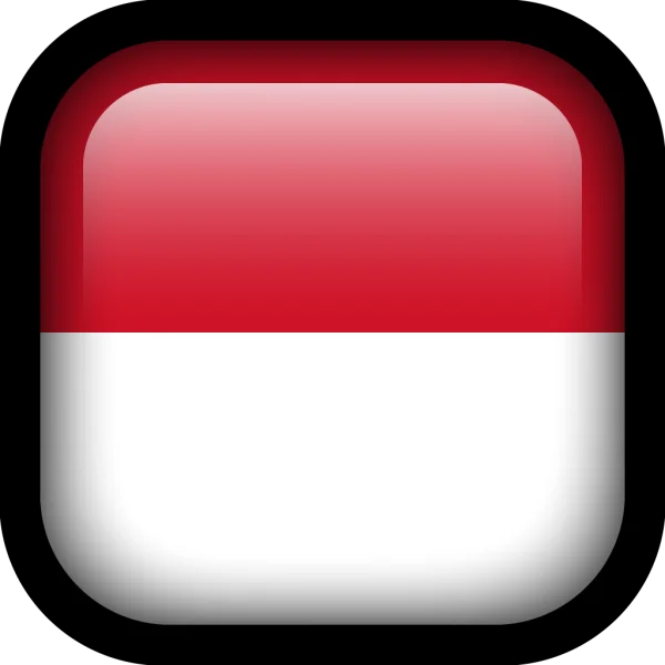 Indonesia Flag Glossy Rounded Icon PNG