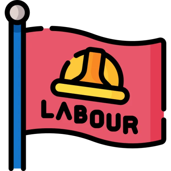 Labour Flag Hard Hat Icon PNG Transparent