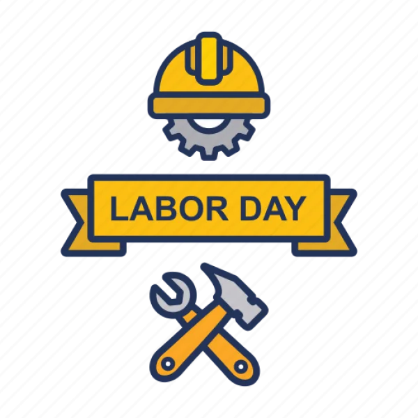 Labor Day Hard Hat and Tools Icon PNG