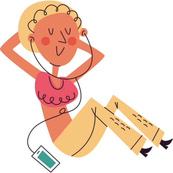 Relaxed Person Listening to Music PNG Transparent