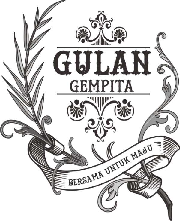 Vintage Ornate Gulan Gempita Emblem PNG