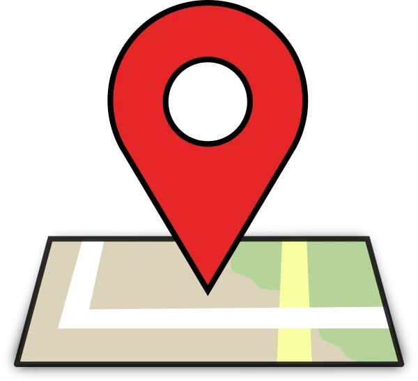 Red Map Pin on Stylized Map PNG Transparent