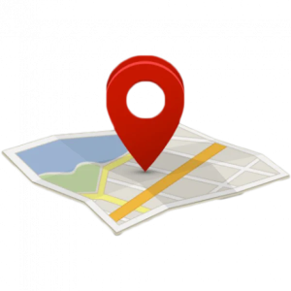Map with Red Location Pin PNG Transparent Background