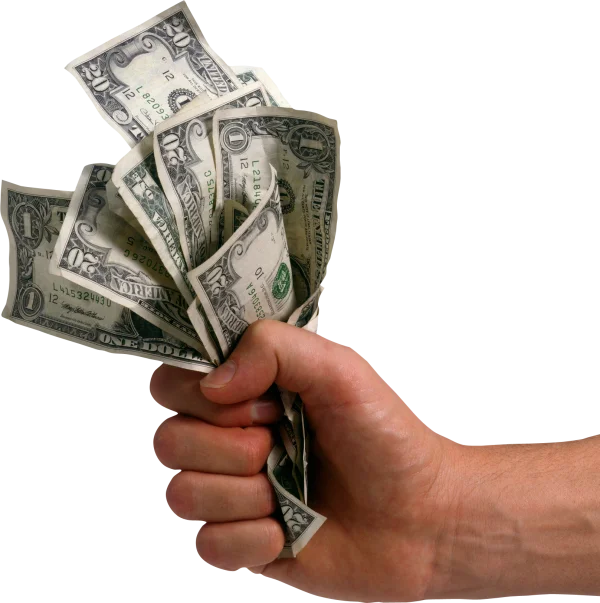 Hand Holding US Dollar Bills PNG Transparent