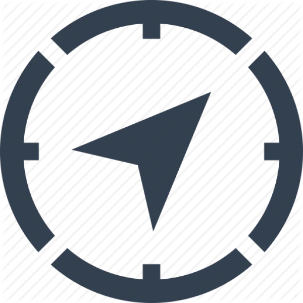 Dark Blue Compass Navigation Icon PNG Transparent Background