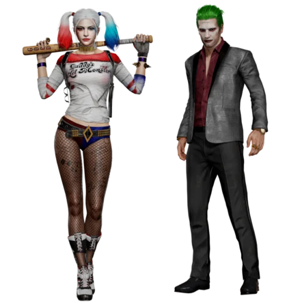 Harley Quinn and Joker Duo PNG Transparent Background