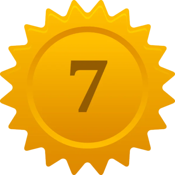 Gold Number 7 Badge PNG Transparent Background