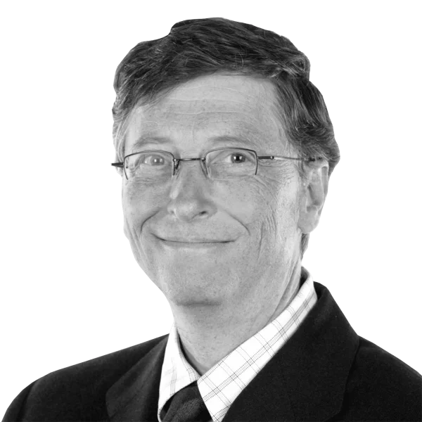 Bill Gates Smiling Portrait PNG Transparent Background