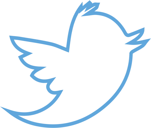 Twitter Bird Logo Outline Transparent PNG