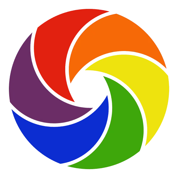 Rainbow Camera Aperture Icon PNG Transparent