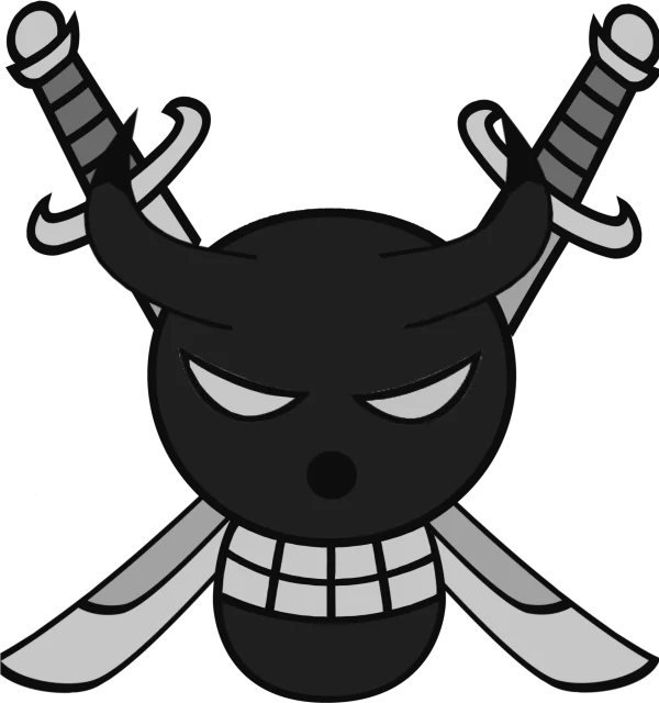 Dark Demon Skull with Crossed Swords Logo PNG