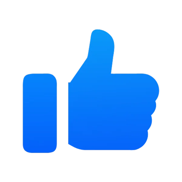 Blue Thumbs Up Icon PNG Transparent Background