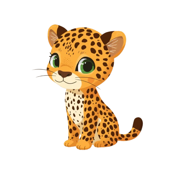 Cute Cartoon Leopard Cub Transparent PNG