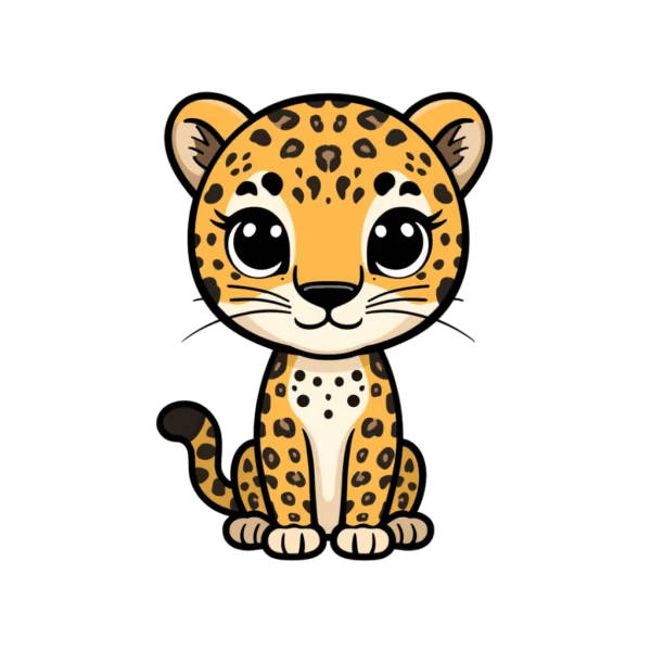 Cute Cartoon Leopard Cub PNG Transparent Background