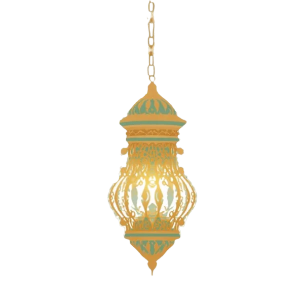 Ornate Golden Lantern PNG Transparent Background