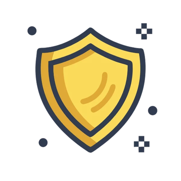 Golden Shield Icon PNG Transparent Background