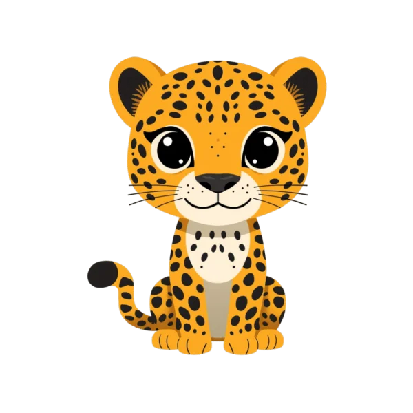 Cute Cartoon Leopard PNG Transparent Background
